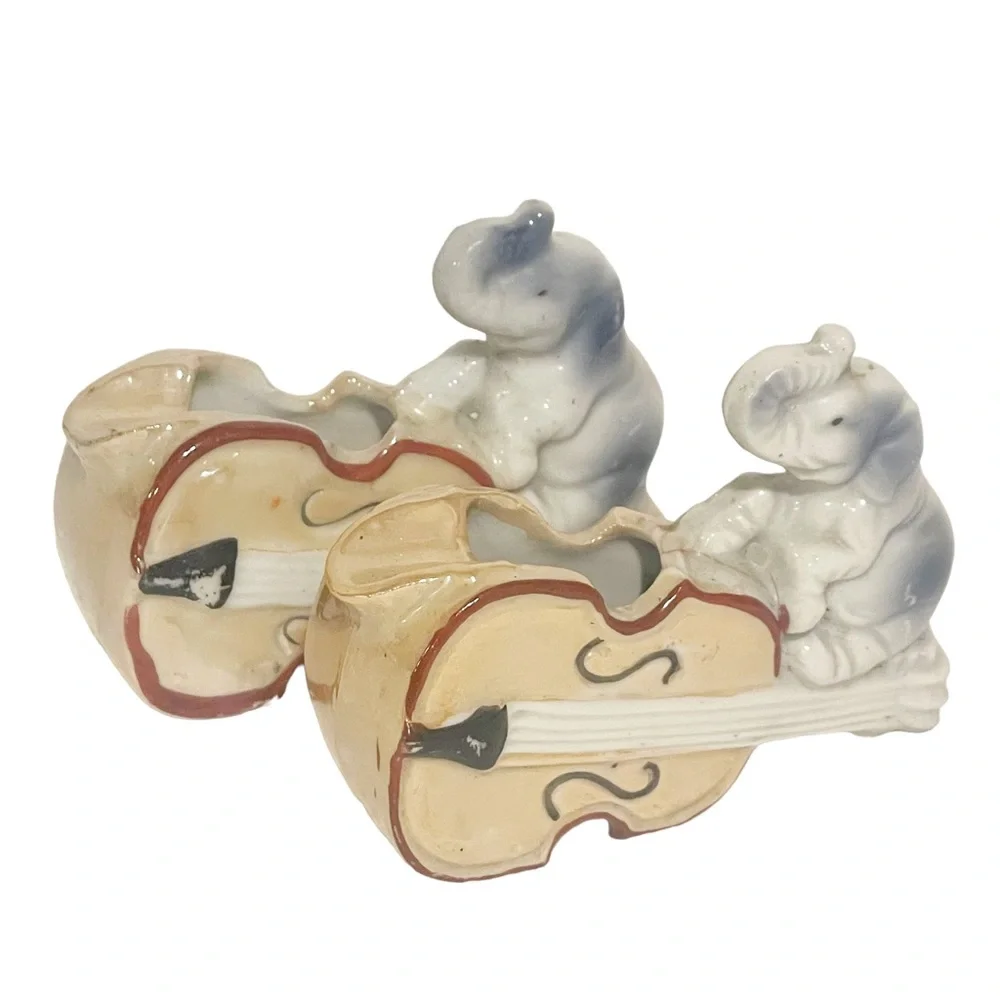Vintage Lusterware Elephant with Cello Small Bud Vase Toothpick Holder Decor‎